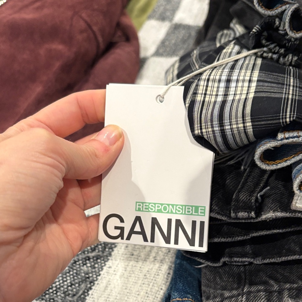 Ganni Black and White Checkered pants